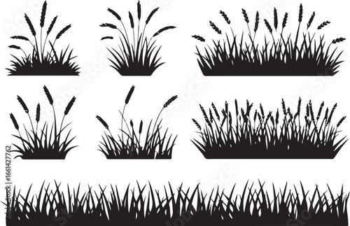 Grass SVG and vector silhouette design perfect for Cricut, Silhouette Cameo, and other cutting machines. Includes PNG, DXF, and EPS formats for versatile use.