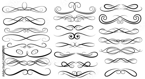 Elegant vintage flourish borders and dividers add sophisticated style to any design project