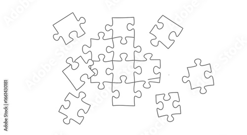 Solve problems and build connections with this jigsaw puzzle illustration for your project today