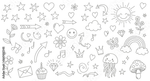 Delightful doodles offer creative freedom for unique designs and playful projects with hand drawn charm and whimsy