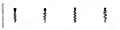 Different types of corkscrews displayed with various designs on a plain background