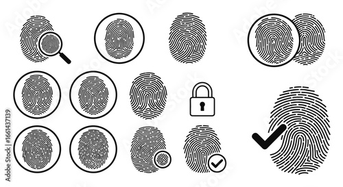 Secure identity verification with fingerprint scans and lock icons for digital access and data protection