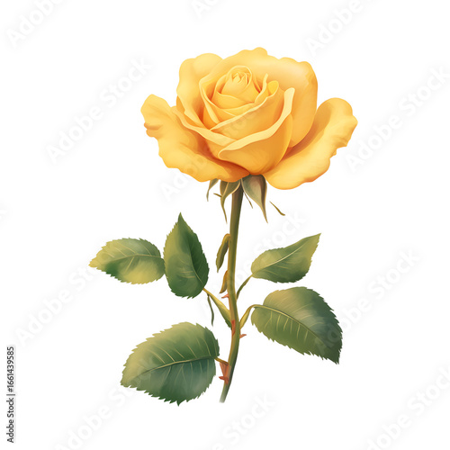 Vibrant Yellow Rose with Delicate Petals - High-Quality Floral Photography Image for Professionals