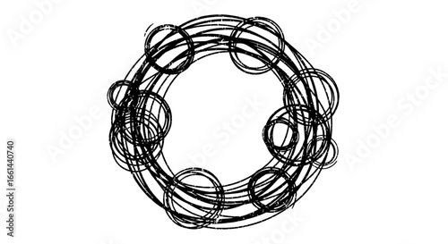 Abstract circular design with grunge texture offers dynamic modern artistic flair