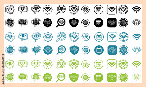 Modern WiFi Signal Icon Collection