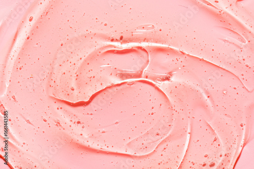 Pink cosmetic gel texture w...