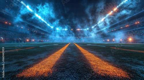 Night Stadium Football Field Game Atmosphere