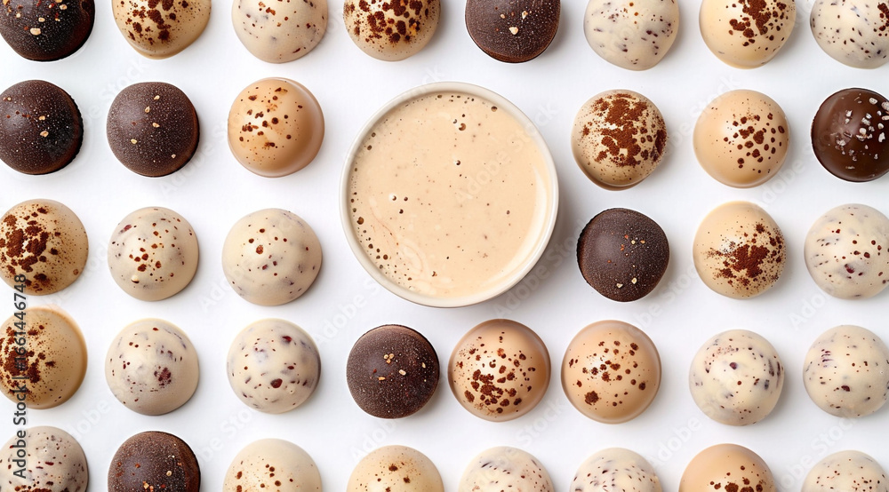 Obraz premium quail eggs on white background