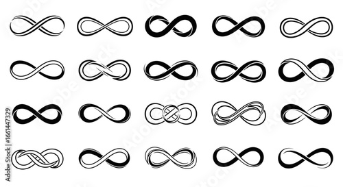 Discover stylish infinity symbols for branding, logo design, or timeless creative concepts and elegant graphic elements