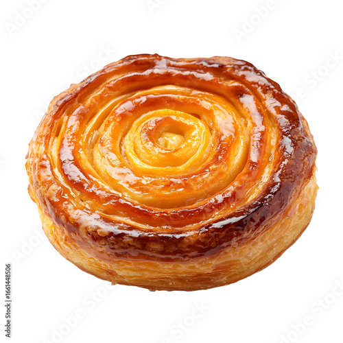 Delicious Kouign Amann Pastry Isolated on White Background for Bakeries and Cafes