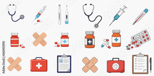 A comprehensive collection of essential medical tools, healthcare supplies, and first aid equipment for health and wellness.