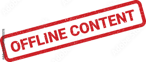 Distressed offline content stamp vector, slanted rectangular shape ideal for user interface design and presentations