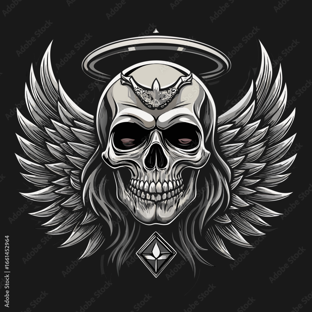 Obraz premium skull with wings