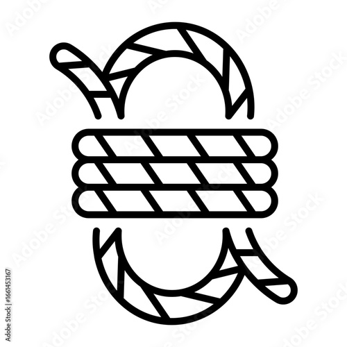 A linear style icon representing rope