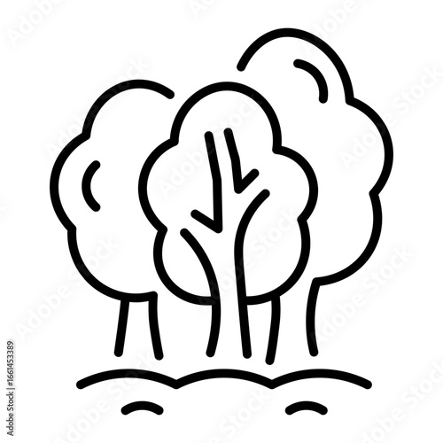 A line style icon showing rainforest