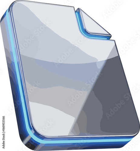 Shiny blue external hard drive for digital data storage and backup