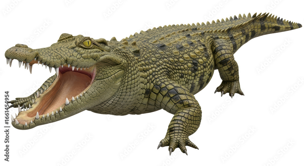 Obraz premium Isolated Crocodile with Open Mouth