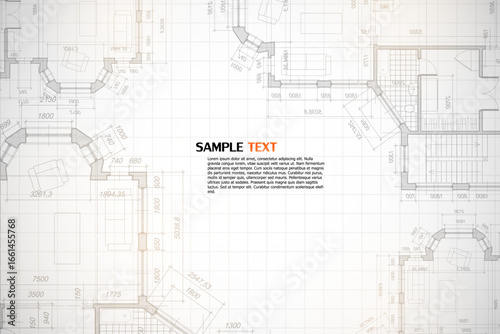 Architectural background. Building construct plan. Interior design sketch draw. Home floor architect pattern. Office reconstruction project. Abstract technology illustration. Vector blueprint.