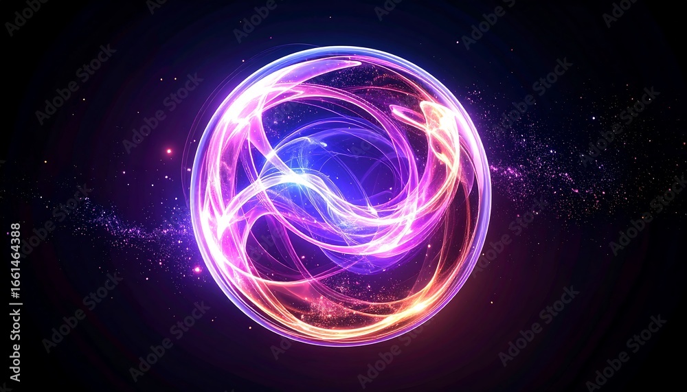 Obraz premium Glowing colorful sphere abstract design