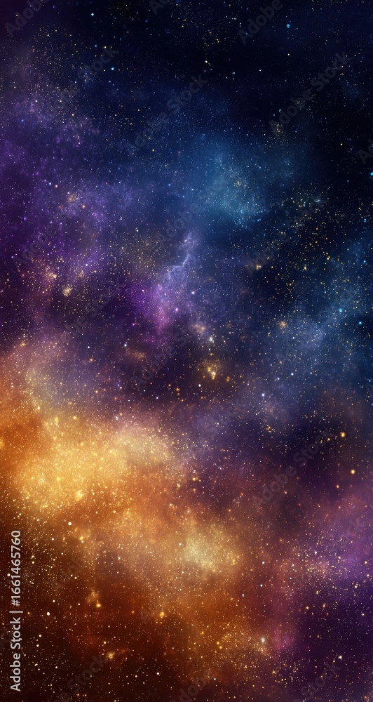 Fototapeta premium Cosmic nebulae swirl in a vibrant display of colors in deep space