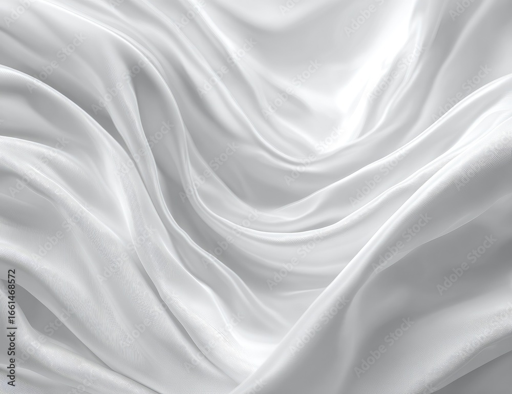 Fototapeta premium Soft, flowing white fabric drapes