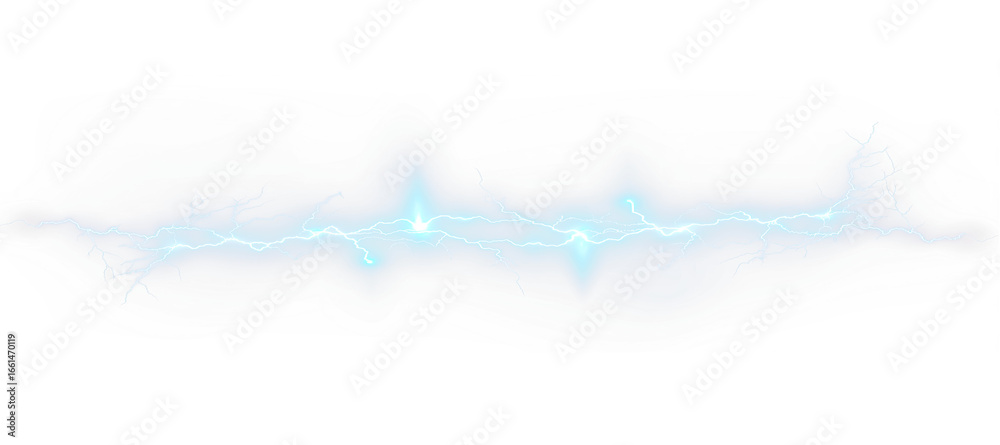 © Ekaterina - Lightning, electric, storm, power, strike blue bolt PNG effect on transparent background. Overlay PNG for thunder, energy, flash, shock, zap, electricity design.