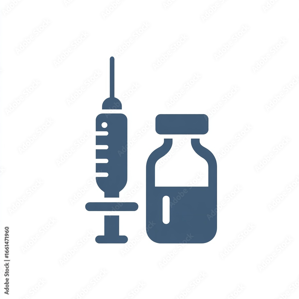 Obraz premium Vaccine and hope a symbol of health in a time of medical breakthroughs blue silhouette isolated on