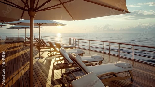 a serene scene on a cruise ship deck.
