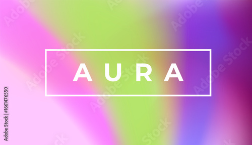 Abstract vector illustration features a modern aura gradient style, with swirling pastel green, and pink colors blending smoothly to create a dreamy, soothing visual theme.
