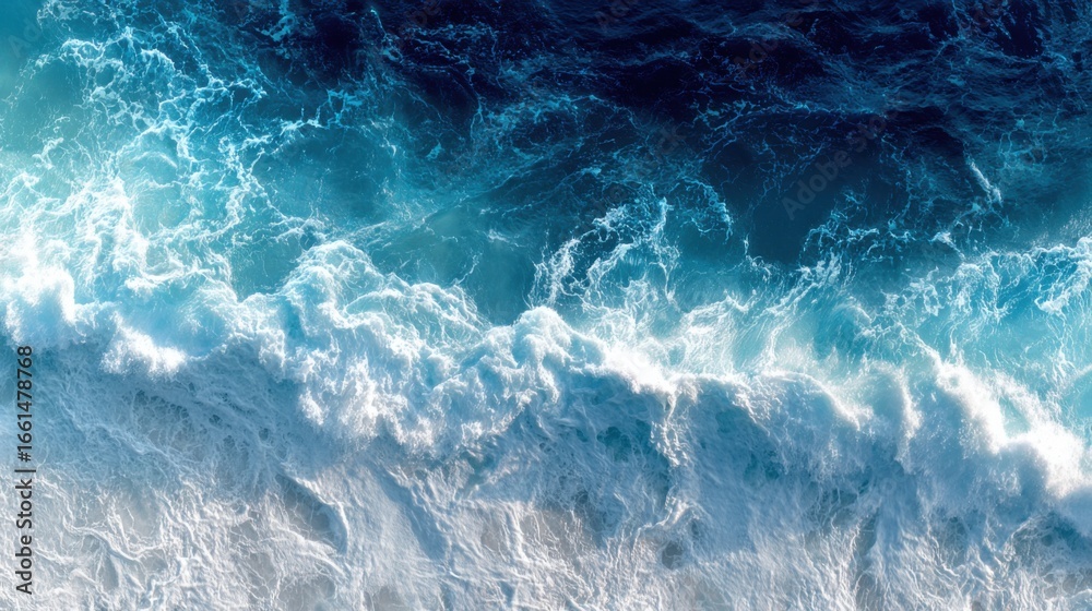 Fototapeta premium ocean waves aerial view texture
