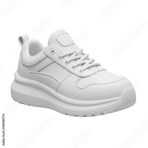 3d white sneaker isolated on transparent background