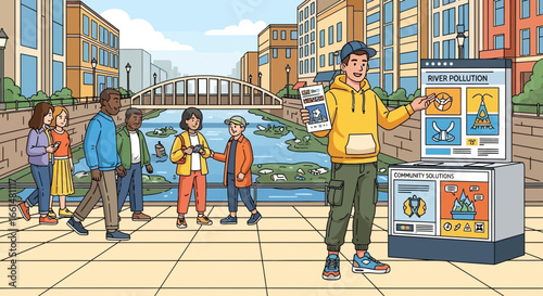 Raising Awareness About River Pollution with Informative Community Outreach