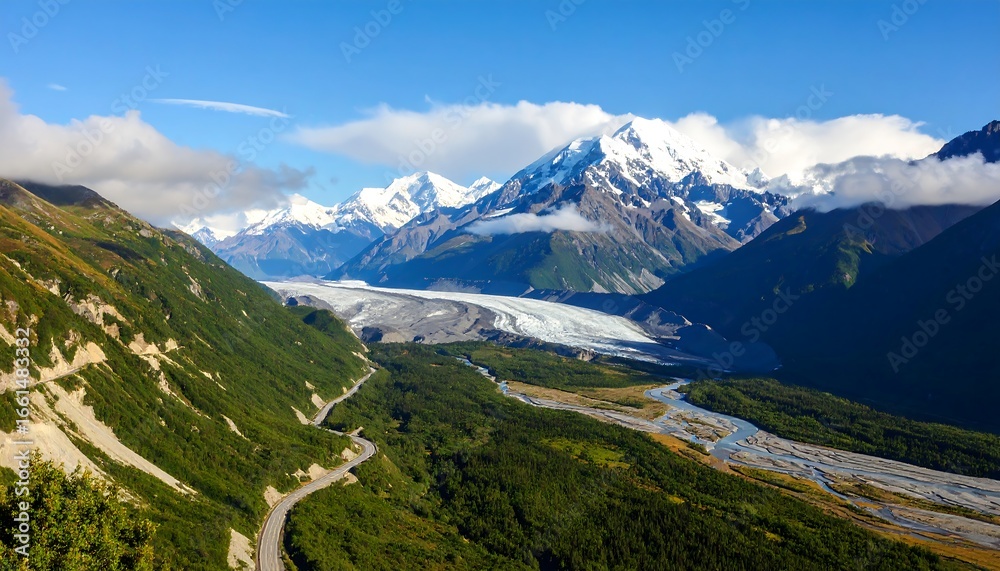 Naklejka premium Glacier valley scenic landscape