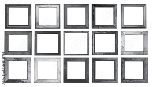 Square Frames Collage, White Background, Studio