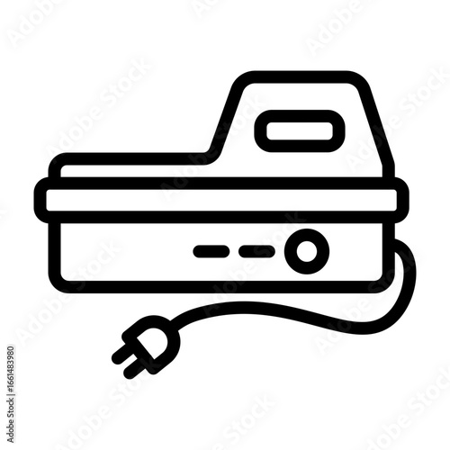 Self Cleaning Litter Box Vector Line Icon Design