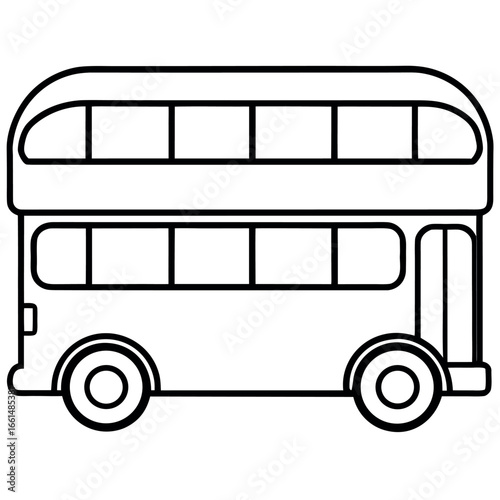 Double Decker Bus Line Art Coloring Page Transport Theme