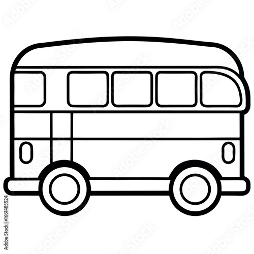 Double Decker Bus Outline Drawing Printable Coloring Sheet
