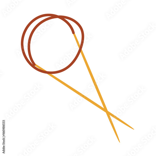 Knitting needles. vector illustration isolated on white background.