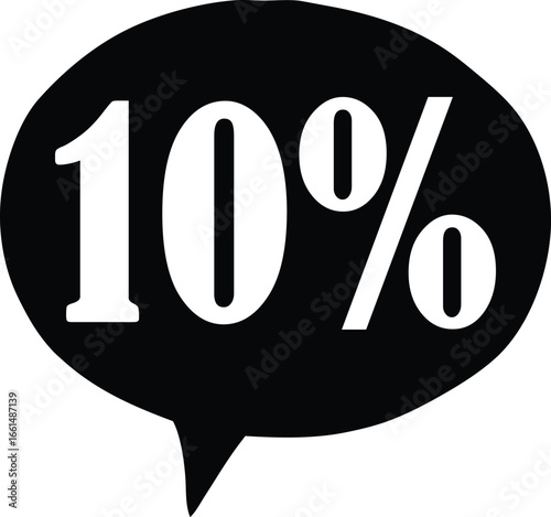 10% Off Speech Bubble Icon