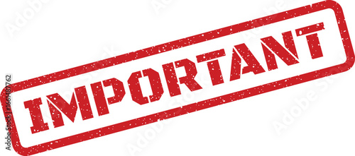 Distressed rectangular stamp featuring the word Important with a speckled texture for documents