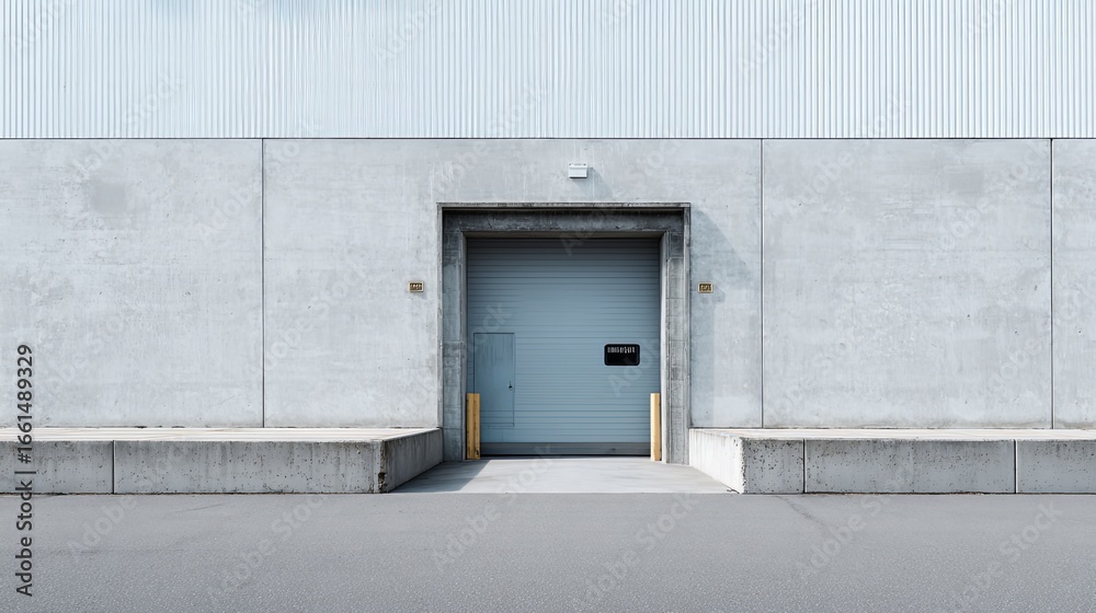 Fototapeta premium Industrial Loading Dock with Closed Roll-Up Door