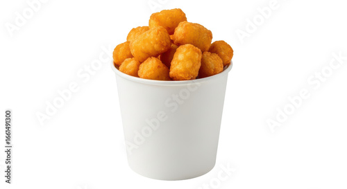 Isolated Tater Tots in Paper Cup