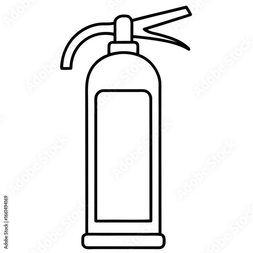 Fire Extinguisher Easy Line Art Coloring Page for Safety Awareness