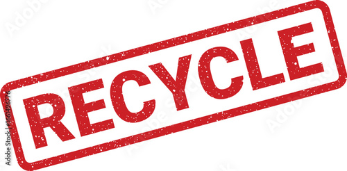 Distressed recycle message stamp for environmental projects, conservation efforts with speckled texture