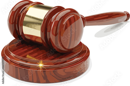 Wooden judge gavel symbolizing justice law authority courtroom and legal decision making process