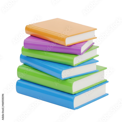 Wallpaper Mural 3d stack of colorful books isolated on transparent background Torontodigital.ca