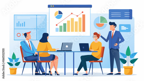 business people meeting for analyzing their business 
