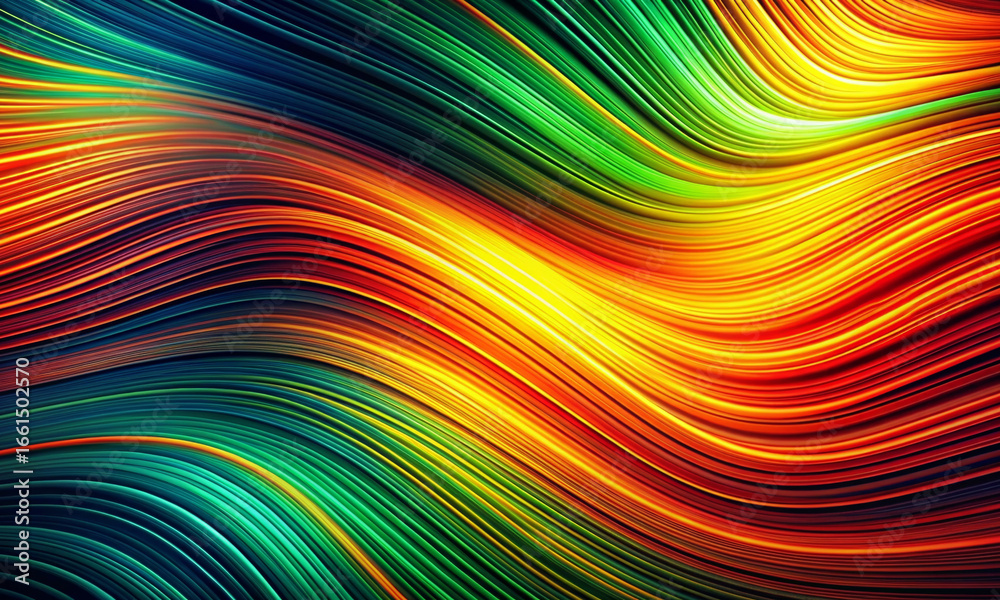Obraz premium Abstract background with wavy energetic shapes and neon shades