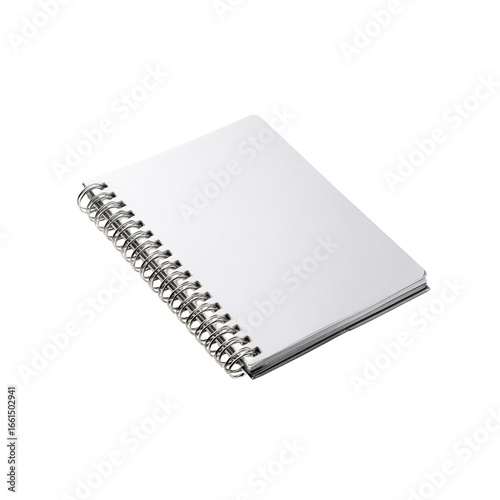 Blank Spiral Notebook Mockup - Isolated White Pad on Black Background