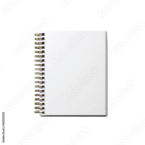 Blank Spiral Bound Notebook Mockup - Isolated White Paper Pad